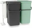 Набор ведер для мусора Brabantia Sort & Go встраиваемые 2штх16л 214462