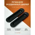 20487 Ручки-купе (лодочки) для раздвижных дверей и шкафов VETTORE L010 MBP (Черный Матовый) овальные