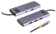 Переходник/Адаптер BASEUS Metal Gleam Series 4-in-1, Разветвитель, Type-C - 4xUSB3.0, серый