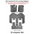 Автоковрики ЭВА KIA Carnival IV рестайлинг. 7-ми местное авто, Корейская сборка с консолью в пол. ЕВА соты SUPERVIP.