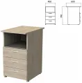 Тумба приставная бюджет 400х600х740 мм, 3 ящика, полка, дуб сонома (402657-091)