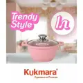 Кастрюля антипригарная литая 1,0л со стеклянной крышкой Trendy style rose ТМ KUKMARA