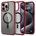 Чехол Spigen на Apple iPhone 15 Pro (ACS07057) Ultra Hybrid MagFit / Спиген чехол для Айфон 15 Про MagSafe, противоударный, с защитой камеры, красный