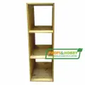 Стеллаж Куб 3 из массива сосны бесцветный лак, 45х40х131 см, Profi&Hobby