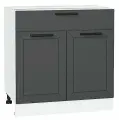 Шкаф кухонный напольный Глетчер Маренго 80 см с ящиком, МДФ Soft-touch темно-серый