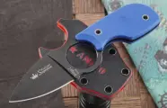 Шейный нож Kizlyar Supreme Amigo Z, сталь D2, рукоять синяя G-10