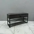 Банкетка в прихожую для обуви 100х35х55см с ящиком для хранения STEEL MEBEL (БПЧ-0011) Обувница с сидением