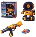 Игра интерактивная Попади в робота с 2 бластерами, 24 шариками, со световыми эффектами, оранжевый