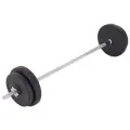 Штанга разборная BB-402, стальной гриф, пластиковые диски, 20 кг, BASEFIT ЦБ-00000277