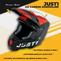 Шлем кроссовый JUST1 J22 Carbon Adrenaline, красный/белый матовый, M