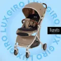 Коляска прогулочная детская Nuovita Giro Lux , складная, сумка-чехол в комплекте (Бежевый, Белый)