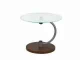 Стол журнальный Мебелик Дуэт 13Н металлик/средне-коричневый/прозрачное стекло 8374729501