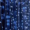Новогодняя гирлянда светодиодная - Дождь (занавес), 320 LED, белый, прозрачный провод (3.0 м х 2.0 м), 8 режимов, с возможностью наращивания
