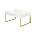 Журнальный стол-трансформер Рим 40 (02) Белый мрамор/Золото