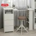 Компьютерный стол письменный LETTA Ультра, белый, ЛДСП, 3 ящика, высота 76,6 см, ширина 106,0 см