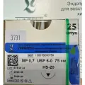 УНИФЛЕКС мононить ПВДФ, USP 6-0 (МР 0,7) синяя 75 см, с иглой Режущая HS-20, (25 шт/уп), шовный хирургический материал Линтекс (Россия)