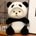 Мягкая игрушка Мишка в костюме Панды 40 см / Игрушка обнимашка антистресс плюшевый медведь в костюме с капюшоном