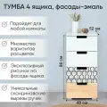 Тумба Svogen с фотопечатью, 4 ящика, натура-белый/соты бежевые
