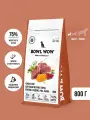 Корм сухой полнорационный BOWL WOW для взрослых собак мелких пород с ягненком, индейкой, рисом и добавлением тыквы 800гр.