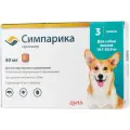 Zoetis  таблетки от блох и клещей Симпарика для собак и щенков массой 10,1-20,0 кг 3 шт. в уп., 1 уп.