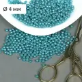 Бусины MAGIC 4 HOBBY круглые перламутр 4мм цв.099 яр. бирюзовый уп.500г (≈15000шт)