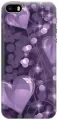 Силиконовый чехол на Apple iPhone SE / 5s / 5 / Эпл Айфон 5 / 5с / СЕ с рисунком Любовь в фиолетовом цвете