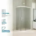 Душевой уголок GWMPKB018RB 105x100x200 см, цвет фурнитуры белый матовый, стекло матовое закаленное 6 мм