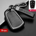 Металлический кожаный чехол для ключа автомобиля защитный чехол-брелок подходит для Cadillac ATS XTS XT5 XT4 CT6 XT6