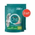Сухой корм Purina ONE для кошек с индейкой и цельными злаками 200г 2 шт