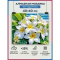Алмазная мозаика 40x40 Цветы белые без подрамника
