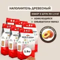 Наполнитель для кошачьего туалета комкующийся древесный ECO Premium Персик 6шт х 1.9кг
