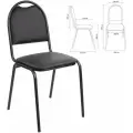 Стул для посетителей Comfur РС00Л, черный каркас, кожзам черный