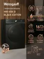 Cтиральная машина с инвертором и паром Weissgauff WM 4106 D Black Edition, Загрузка 6 кг, Отжим 1000 оборотов