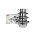 Набор кастрюль с крышкой (1.8л, 2.5л, 3.5л, 5.3л) из нержавеющей стали KAMILLE KM-5755