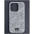 Чехол Swarovski, для iPhone 15, силикон, ударопрочный, защита камеры-Серебристый