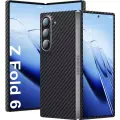 Чехол memumi из арамидного волокна для Samsung Galaxy Z Fold 6, [NO-Case Feel] 0,5 мм Тонкий чехол Z Fold6 минималистский дизайн из углеродного волокна, Black