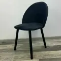 Стул Мокка с мягкой спинкой и сиденьем, деревянный каркас, бархатная велюровая обивка, черный
