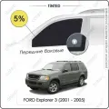 Шторки на автомобиль солнцезащитные FORD Explorer 3 Внедорожник 5дв. (2001 - 2005) на передние двери 5%, сетки от солнца в машину форд эксплорер, Каркасные автошторки Premium