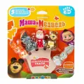 Игрушка пластизоль для ванны Маша и Медведь (пальчиковый театр) Играем Вместе LX-FT1801-B01