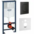 Grohe Rapid SL Solido 5в1 Инсталляция для подвесного унитаза с клавишей смыва черный мат. 1000046