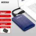 Kesu Portable Hard Drive with Encryption, 500GB + Hard Drive Case, USB3.0, K1, 2.5-Inch, Blue, External Storage for File And Photo Backup