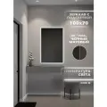 Зеркало с подсветкой в алюминиевой раме настенное ONE MARKET 100х70 см. Свет: Нейтральный Белый 6000К. Черное