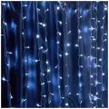 Светодиодная гирлянда Feron CL24 занавес 3*3м + 3м 230V 5000К , c питанием от сети, эффектом стробов, прозрачный шнур