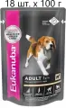 Влажный корм для собак Eukanuba Adult 1+ years, для здоровья кожи и шерсти, c ягненком, 18 шт. х 100 г (кусочки в соусе)