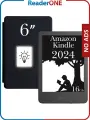 Электронная книга Amazon Kindle 11, 6 дюймов, 2024, 16 Гб, без рекламы, черная, с обложкой ReaderONE Black