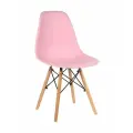 Стул для кухни со спинкой СтулБержи EAMES DSW, деревянные ножки, розовый, пластиковый