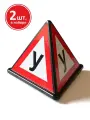 Чёрный знак У для учебного автомобиля по госту, 2 шт.