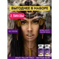 Набор цветных линз ADRIA Crazy, YELLOW WOLF, тематические, квартальные -0,00, 2 линзы для хэллоуина