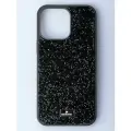 Чехол Swarovski, для iPhone 16 Pro Max, силикон, с усиленными углами, со стразами-Черный