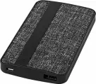 Зарядное устройство с тканевой поверхностью 4000 mAh, цвет черный